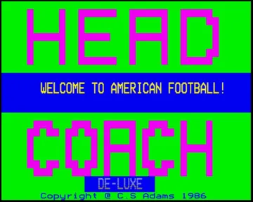 Head Coach Deluxe (1986)(Admas, C.)[h TSTH] screen shot title